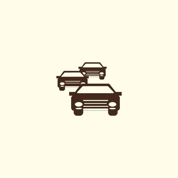 Minimalistic Vector Icon Three Cars Riding — Stock Vector