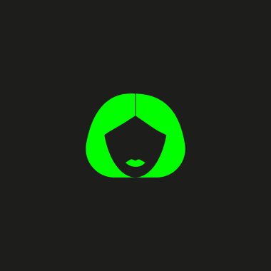 kadın baş kısa saç modeli ile minimalist vektör simgesi