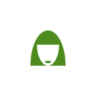 kadın baş kısa saç modeli ile minimalist vektör simgesi