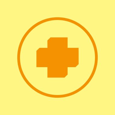 Tıbbi düz simgesi, vektör, illüstrasyon çapraz 