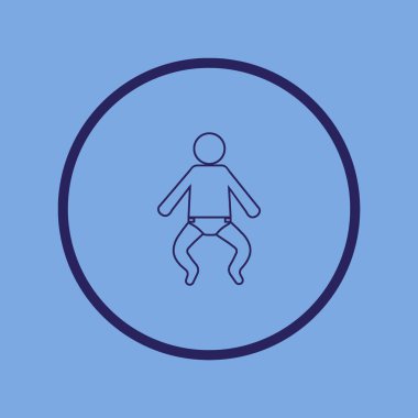 Bebek düz simgesi, vektör, illüstrasyon, Doğum kavramı  