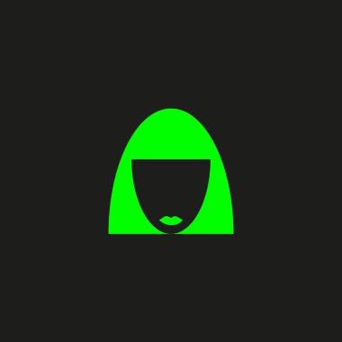 kadın baş kısa saç modeli ile minimalist vektör simgesi