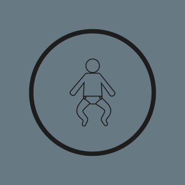 Bebek düz simgesi, vektör, illüstrasyon, Doğum kavramı  