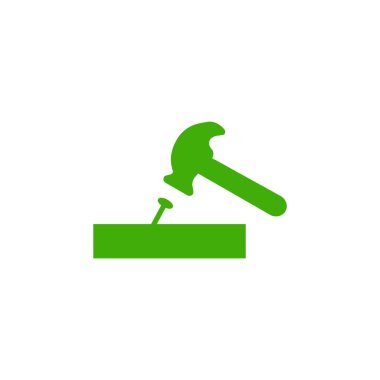 isabet tırnak düz simgesi, vektör, illüstrasyon çekiç