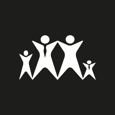 aile düz simgesi, vektör illüstrasyonu