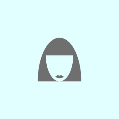 kadın baş kısa saç modeli ile minimalist vektör simgesi