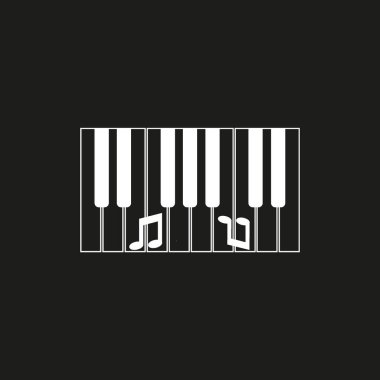 synthesizer düz simgesi, müzik aleti kavramı  