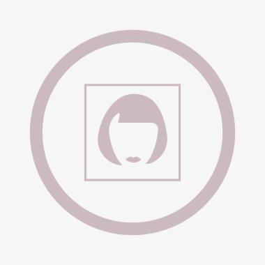 kadın baş kısa saç modeli ile minimalist vektör simgesi