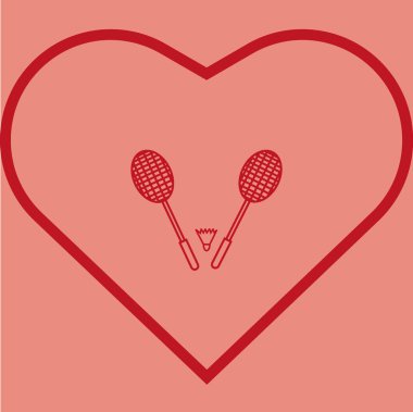 Raketleri ve raketle badminton vektör çizim için