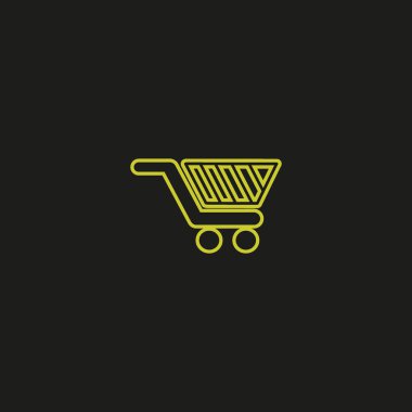 alışveriş sepeti, vektör çizim minimalist simgesi
