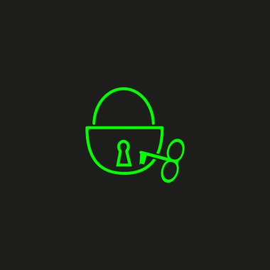 Kilit ve anahtar işaretleri logo şablonu