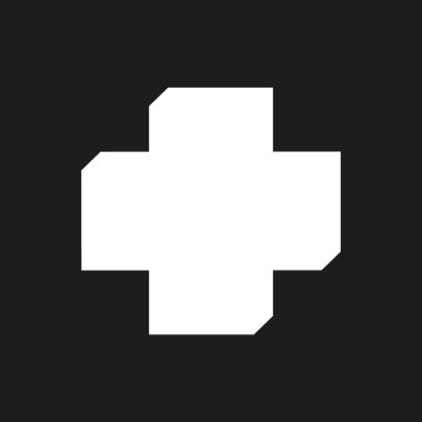 tıbbi çapraz düz simge, vektör illüstrasyonu 