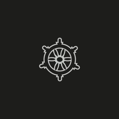tekne El-tekerlek minimalist simgesi 