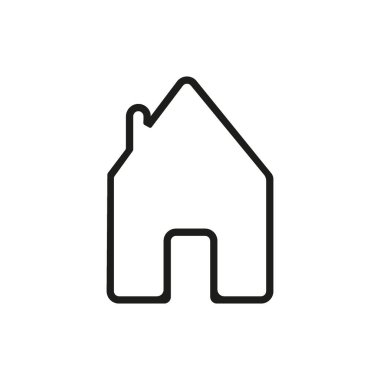 ev düz simgesi, vektör illüstrasyonu