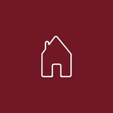 ev düz simgesi, vektör illüstrasyonu