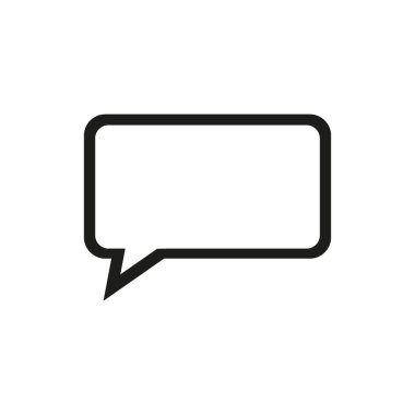 Konuşma balonu düz stil simgesinin, vektör çizim  