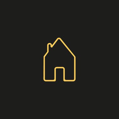 ev düz simgesi, vektör illüstrasyonu