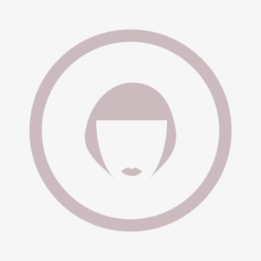 kadın baş kısa saç modeli ile minimalist vektör simgesi