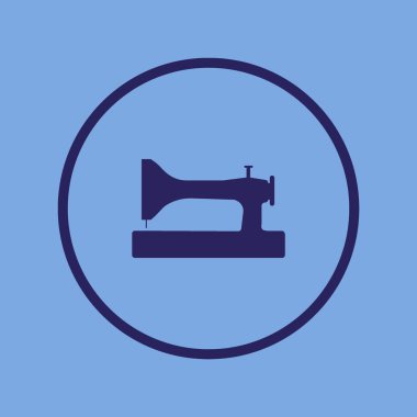 minimalist dikiş makinesi vektör çizim simgesi