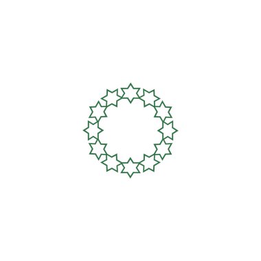 Noel çelenk düz stil ikonu, vektör çizim  