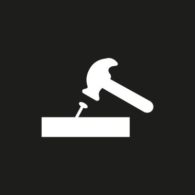 isabet tırnak düz simgesi, vektör, illüstrasyon çekiç