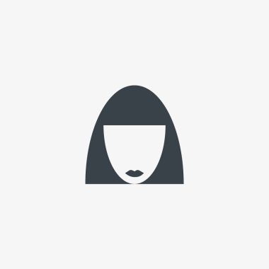 kadın baş kısa saç modeli ile minimalist vektör simgesi