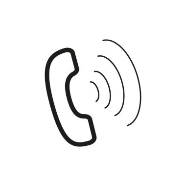 eski telefon düz simgesi, vektör, illüstrasyon 