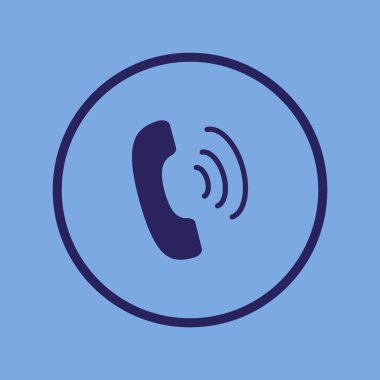 eski telefon düz simgesi, vektör, illüstrasyon 