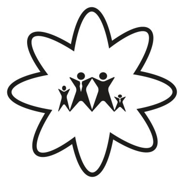 vektör simge dört kişi ile birlikte ayakta el kaldırdı