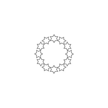 Noel çelenk düz stil ikonu, vektör çizim  