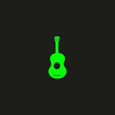 Gitar web simgesi, vektör çizim 