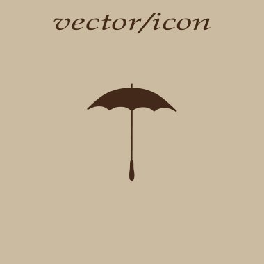 şemsiye düz stil ikonu, vektör çizim 