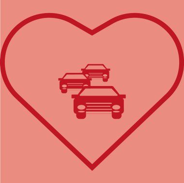 minimalist vektör simge üç araba sürme