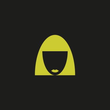 kadın baş kısa saç modeli ile minimalist vektör simgesi