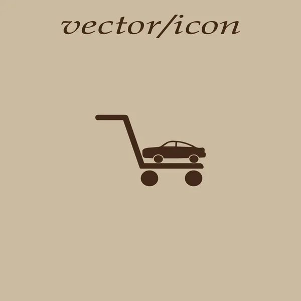 Icono Vector Minimalista Coche Grúa — Vector de stock