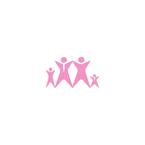 Vector Icon Four People Standing Together Raised Hands — Stock Vector