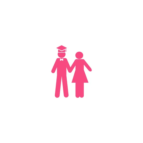 Icono Vectorial Minimalista Soltero Hombre Mujer Pie Juntos — Vector de stock