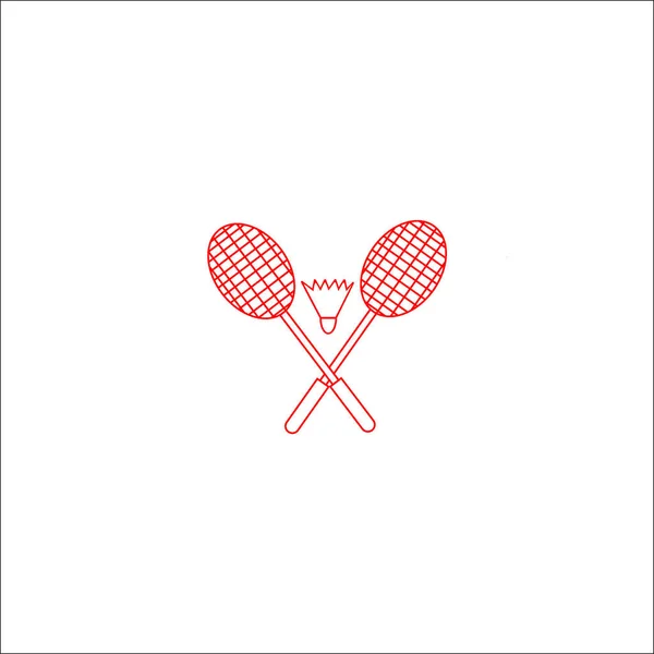 羽毛球矢量插图的球拍和羽毛球 — 图库矢量图片