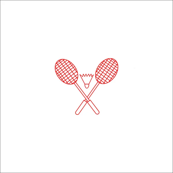 Schläger Und Federball Für Badminton Vektor Illustration — Stockvektor