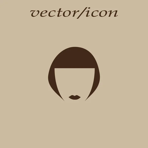 Minimalistic Vector Icon Female Head Short Hairstyle — Stock Vector