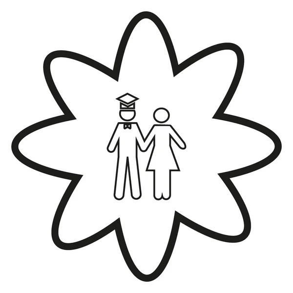 Icono Vectorial Minimalista Soltero Hombre Mujer Pie Juntos — Vector de stock