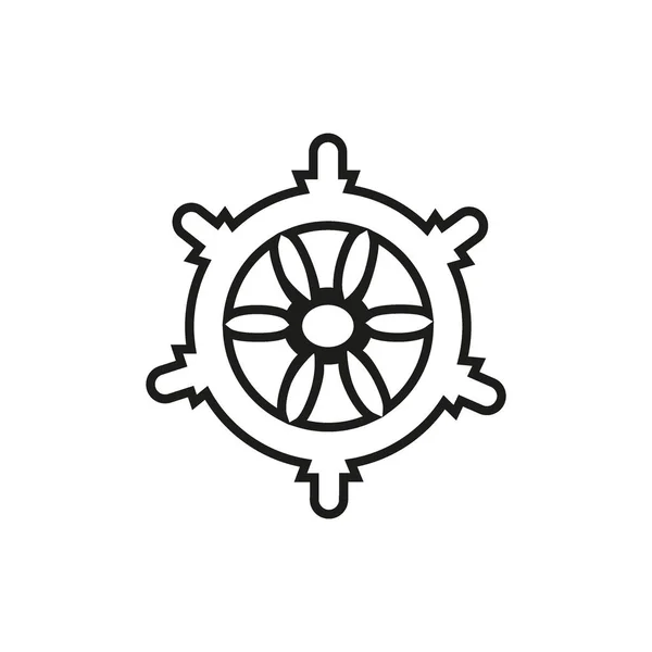 Steering Wheel Flat Icon — Stock Vector