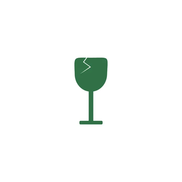 Ποτήρι Κρασιού Επίπεδη Εικονίδιο Διάνυσμα Εικονογράφηση — Διανυσματικό Αρχείο