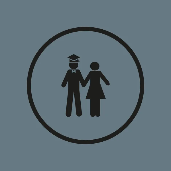 男と女で独身の帽子のベクトルのアイコン — ストックベクタ
