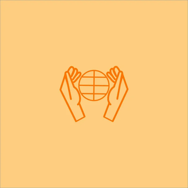 Human Hands Globe Environment Simple Icon Vector Illustration — Stock Vector