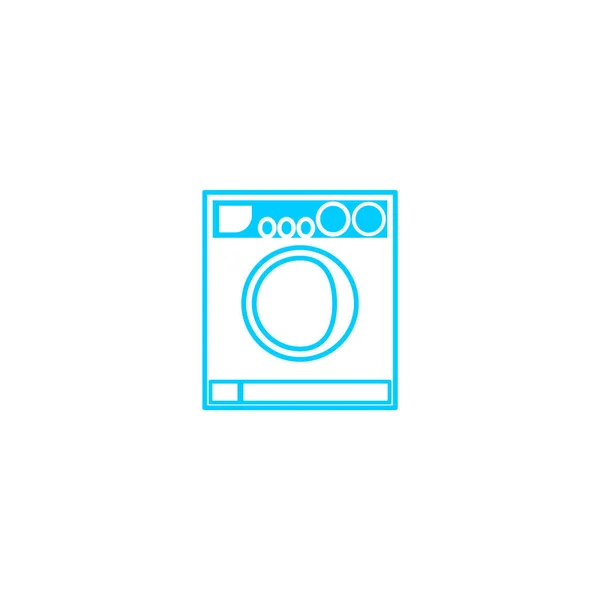 Çamaşır Makinesi Düz Simgesi Vektör Illüstrasyon — Stok Vektör