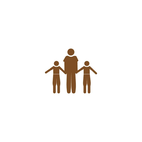Rodinná Plochá Ikona Vektorová Ilustrace — Stockový vektor