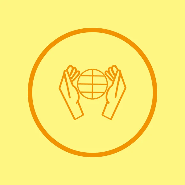 Human Hands Globe Environment Simple Icon Vector Illustration — Stock Vector