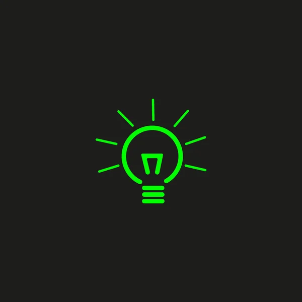 Incandescent Light Bulb Flat Icon Vector Illustration — Stock Vector