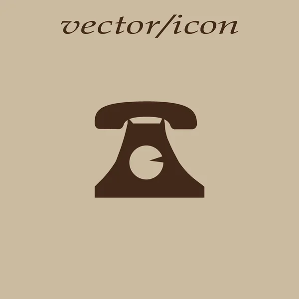 Old Phone Flat Icon Vector Illustration — Stock Vector